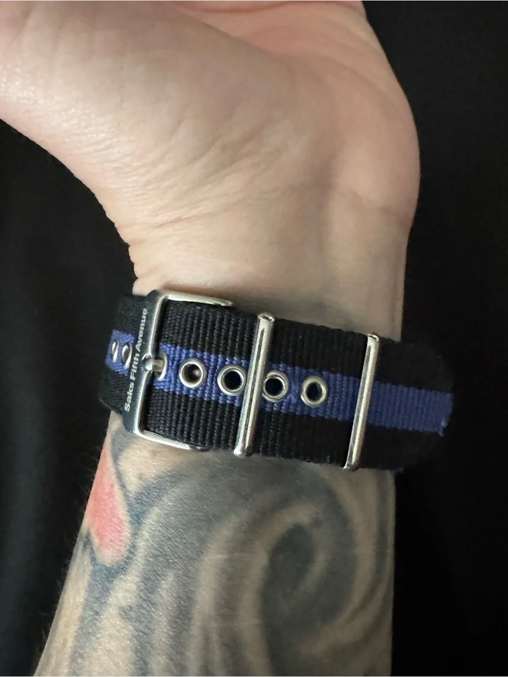 Brand New Saks Fifth Avenue Black and Blue Men's Chronograph Watch